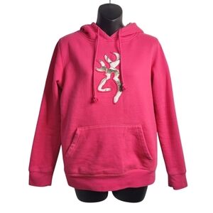 Browning Hoodie Pullover Sweatshirt Women's Pink CAMO Size Small
